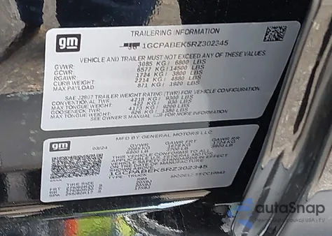 2024 Chevrolet Silverado 1500 2Wd Short Bed Custom z USA, uszkodzony, nr VIN 1GCPABEK5RZ302345